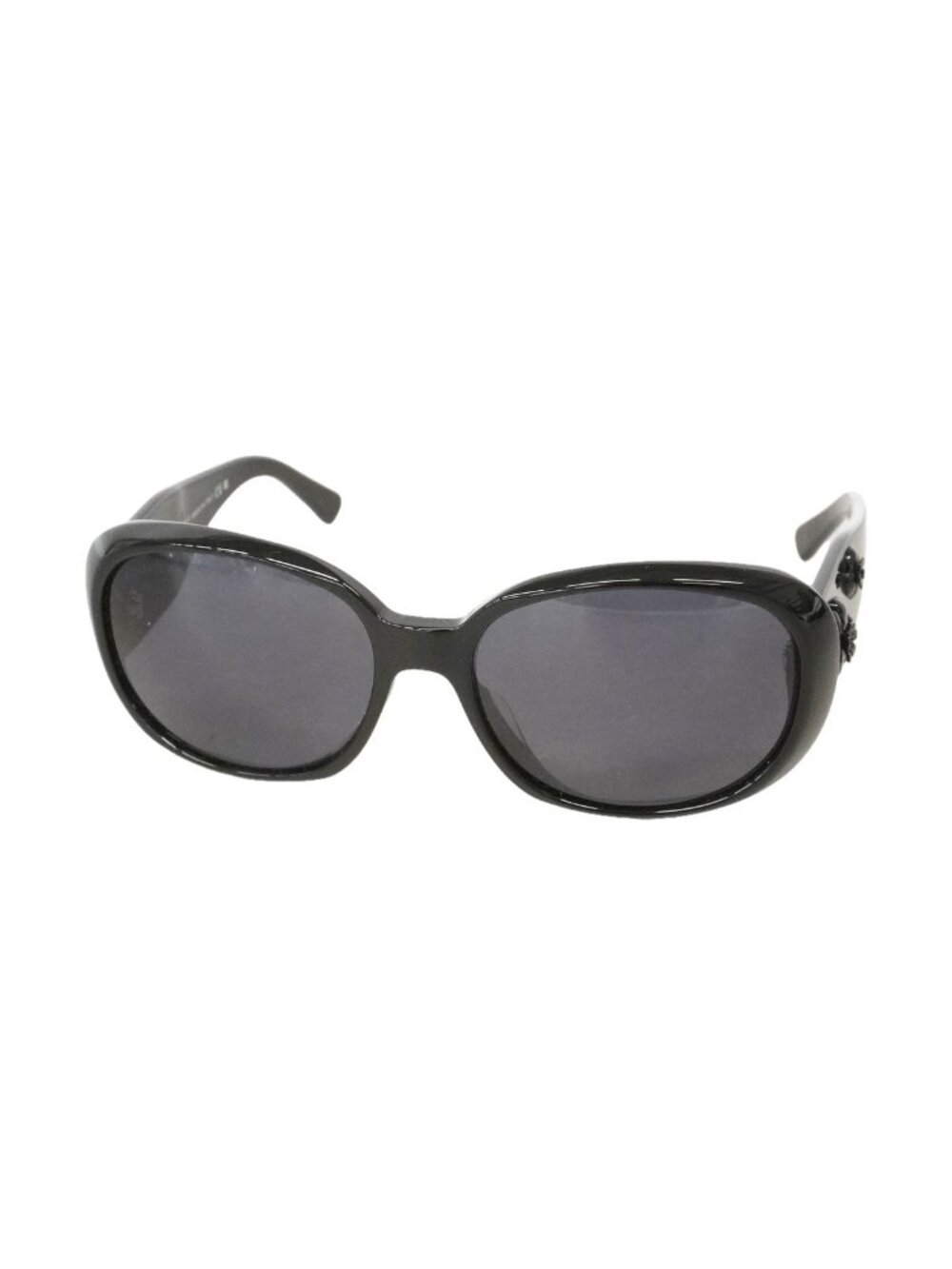 Chanel Sunglasses Camellia Acetate Black Silver Eyewear